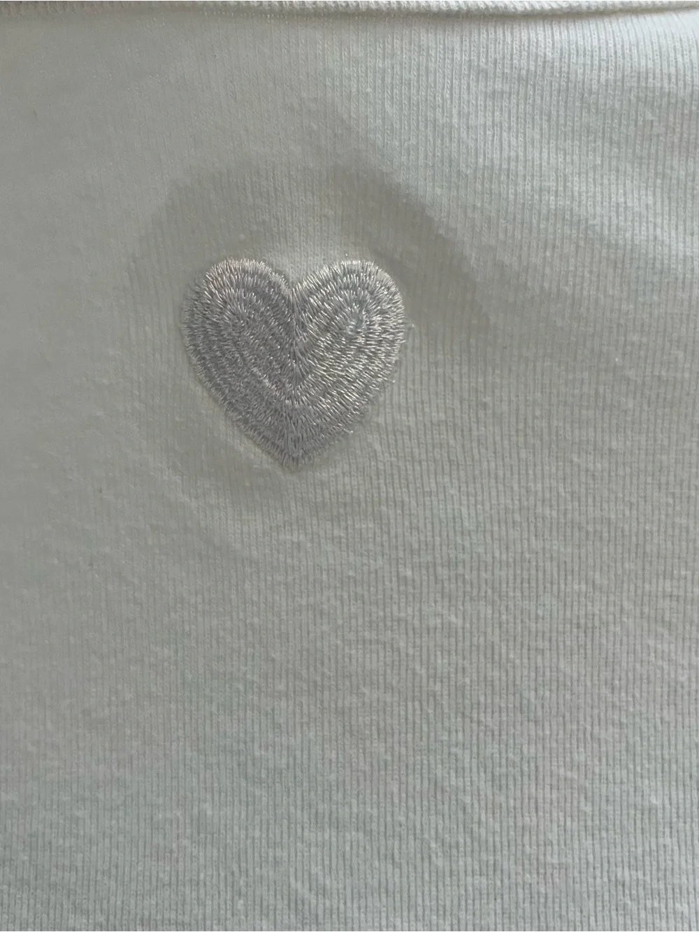 GAP Cotton Cream Long-Sleeve Shirt with Small Heart Accent